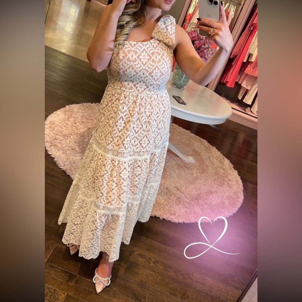 Limonada Pink Eyelet One Shoulder White Dress